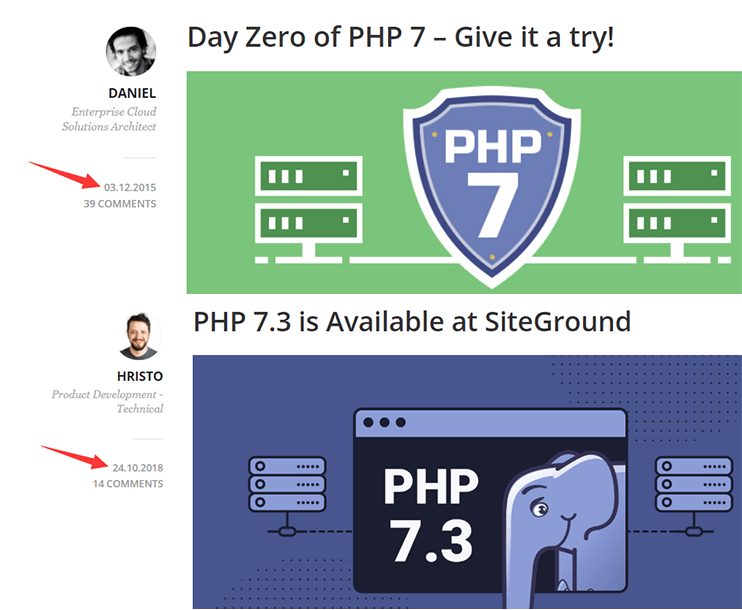 siteground支持php7.0和php7.3的日期